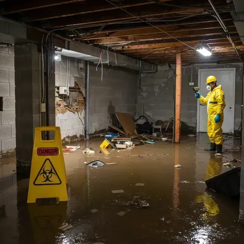 Flooded Basement Electrical Hazard in Lake Holiday, IL Property